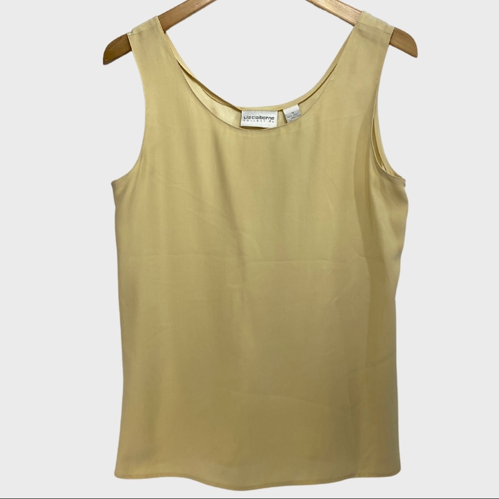 Liz Claiborne Cream 100% Silk Tank Shell Top